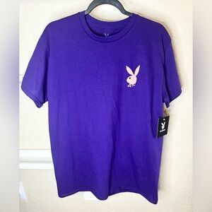 PLAYBOY Purple Tee with Pink Bunny Logos
